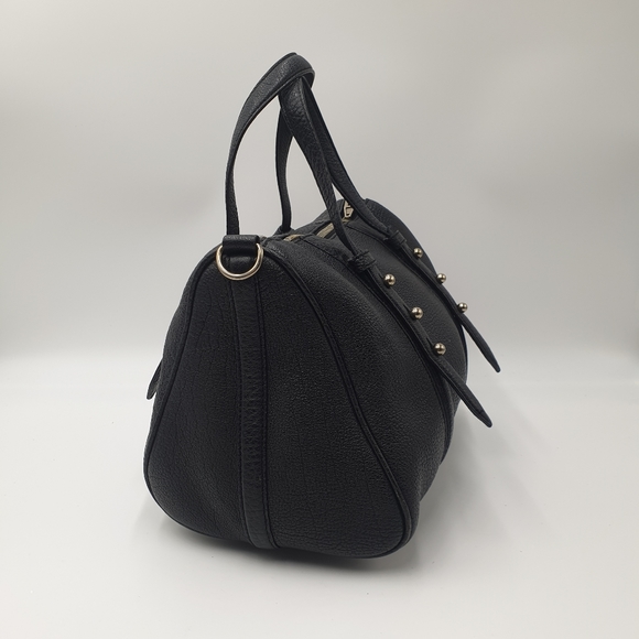 EXTRA 30% OFF🖤Alexander Wang Boston Bag Black Pebbled Leather Gold Tone Handbag - Picture 10 of 16